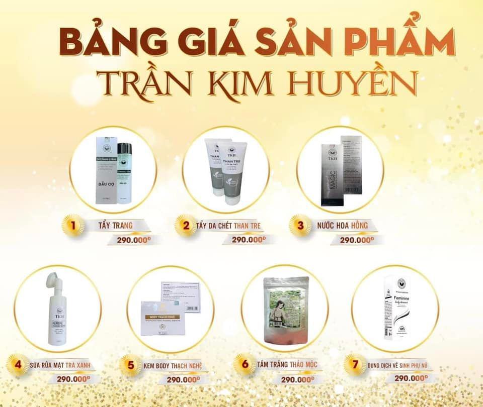 Bảng giá sản phẩm Trần Kim Huyền 1